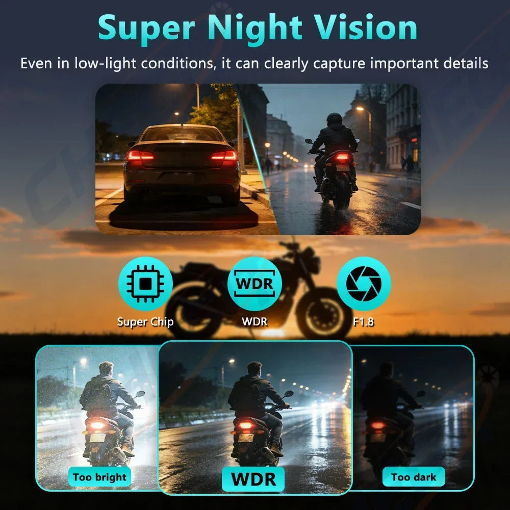 WiFi 2K HD Motorcycle DVR Wate - đánh giá và giá Mountain Biking Images